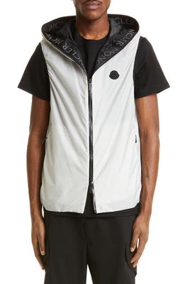 Moncler Pakito Water Repellent Nylon Hooded Vest in Ice