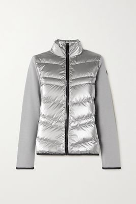Moncler - Paneled Wool-blend And Quilted Shell Down Jacket - Silver