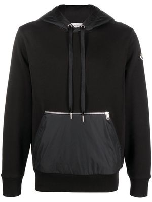 Moncler panelled cotton hoodie - Black