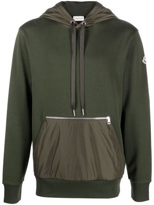 Moncler panelled cotton hoodie - Green
