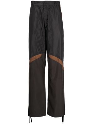 Moncler panelled straight-leg cargo trousers - Brown