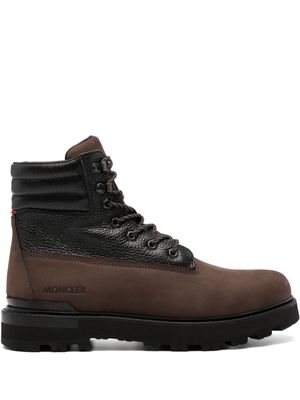 Moncler Peka leather ankle boots - Brown