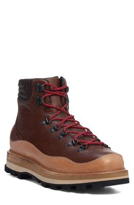 Moncler Peka Trek Hiking Boot in Brown Red