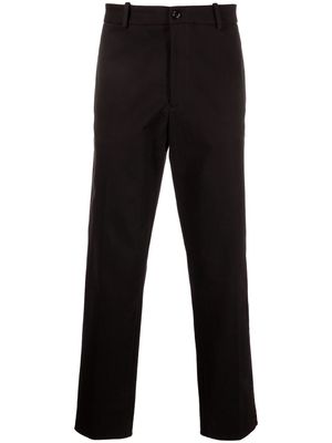 Moncler piped-trim straight-leg trousers - Black