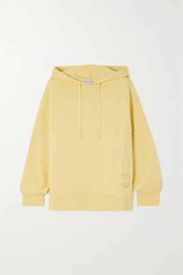 Moncler - Printed Cotton-blend Jersey Hoodie - Yellow