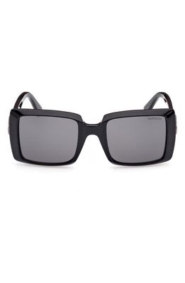 Moncler Promenade 53mm Square Sunglasses in Black/Gunmetal/Smoke