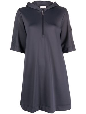 Moncler quarter-zip short-sleeve dress - Blue