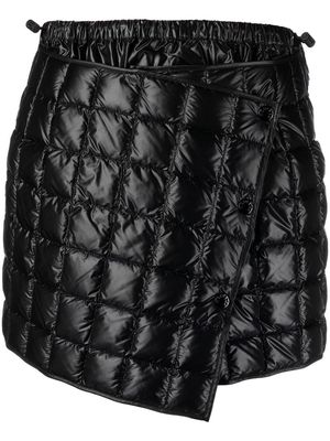 Moncler quilted asymmetric mini skirt - Black
