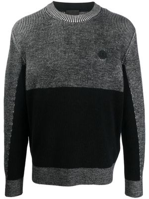 Moncler ribbed-knit panelled sweatshirt - Grey