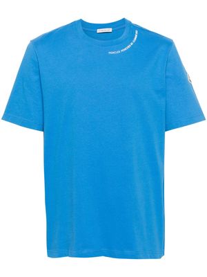 Moncler rubberised-logo cotton T-shirt - Blue