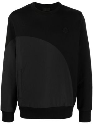 Moncler rubberised-logo fleece sweatshirt - Black