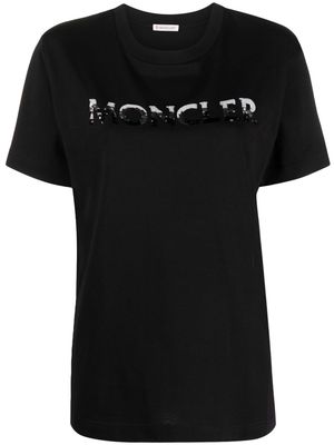 Moncler sequin-embellished cotton T-shirt - Black