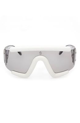 Moncler Shield Sunglasses in White /Smoke