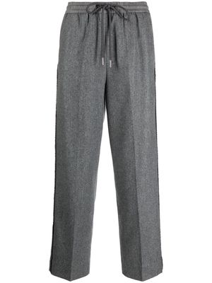 Moncler side stripe drawstring trousers - Grey