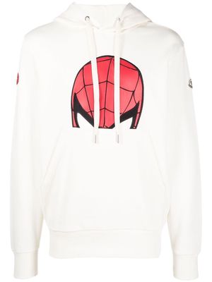 Moncler Spider-Man motif hoodie - White