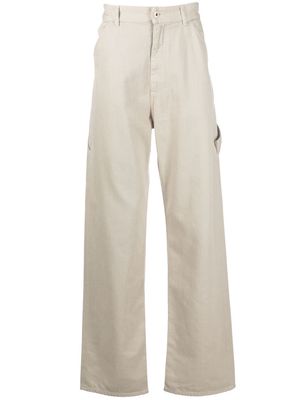 Moncler straight-leg cotton trousers - Neutrals
