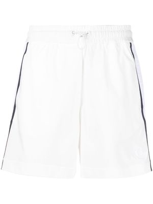 Moncler stripe-detail cotton short shorts - White