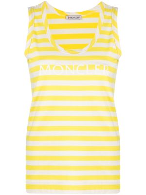 Moncler striped logo-print tank top - Yellow