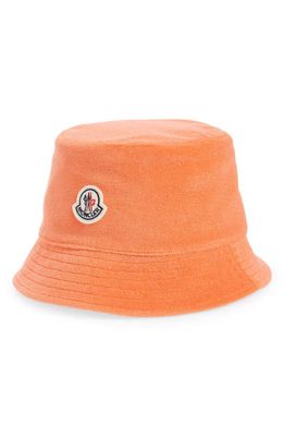 Moncler Tema 3 Cotton Terry Cloth Bucket Hat in Orange