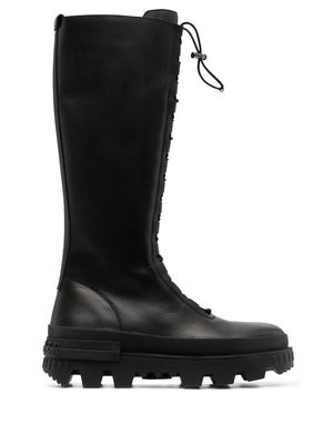 Moncler Vail leather elasticated-detail boots - Black