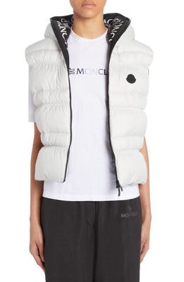 Moncler Weser Hooded Down Puffer Vest in Ice