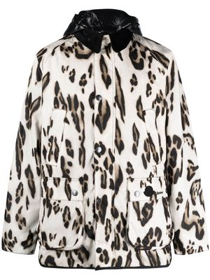 Moncler Wight leopard-print down jacket - Neutrals