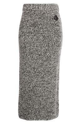 Moncler Wool Blend Mouliné Sweater Skirt in Black