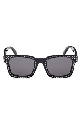Moncler x Palm Angels 51mm Square Sunglasses in Shiny Black /Smoke
