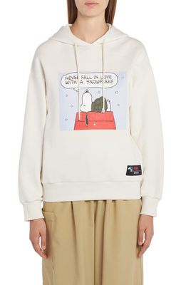 Moncler x Peanuts Snoopy Snowflake Graphic Hoodie in White