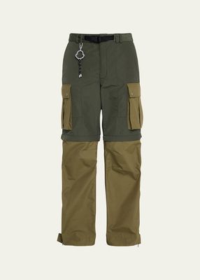 Moncler x Pharrell Williams Men's Zip-Off Colorblock Cargo Pants