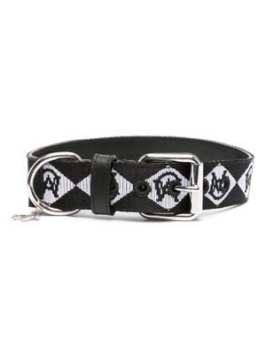 Moncler x Poldo monogram-pattern logo-plaque dog collar - Black