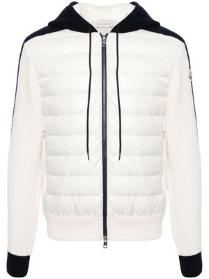 Moncler zip-up down hoodie - White
