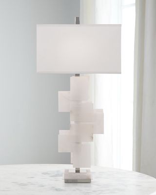 Mondrian in White Alabaster Table Lamp