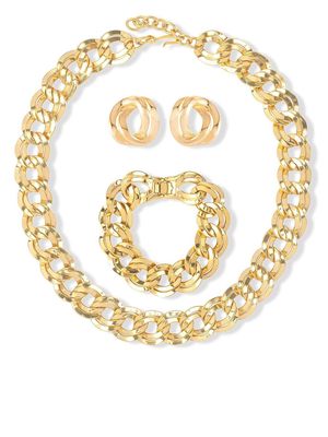 Monet Pre-Owned 1980s necklace, bracelet and earrings set - Gold