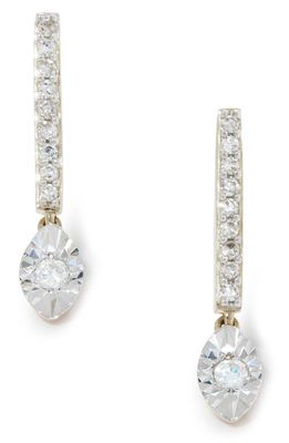 Monica Vinader 14K Gold Diamond Marquise Drop Earrings in 14Kt Solid Gold /Diamond