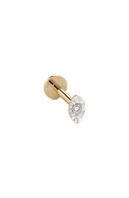 Monica Vinader 14K Gold Marquise Diamond Single Stud Earring in 14Kt Solid Gold