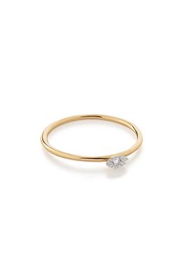 Monica Vinader 14K Gold Marquise Diamond Stacking Ring in 14Kt Solid Gold