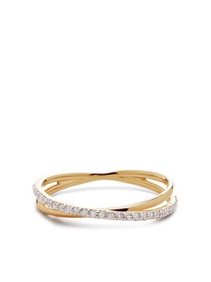 Monica Vinader 14kt yellow gold Crossover diamond ring