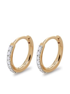 Monica Vinader 14kt Yellow Gold Diamond Huggie Earrings