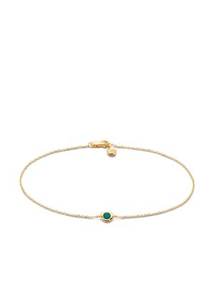 Monica Vinader 14kt yellow gold Siren emerald chain bracelet