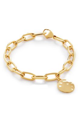 Monica Vinader 18K Gold ID Oval Charm Bracelet in 18Ct Gold Vermeil/Ss