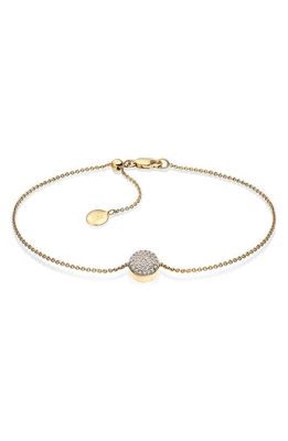 Monica Vinader Ava Diamond Button Bracelet in Gold