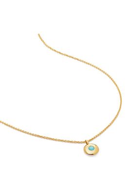 Monica Vinader December Birthstone Turquoise Pendant Necklace in 18K Gold Vermeil/December