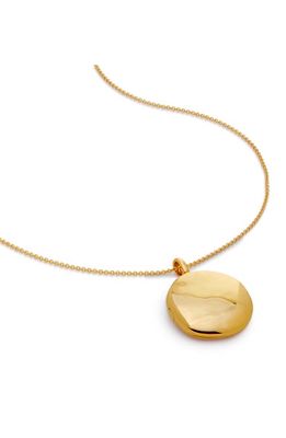 Monica Vinader Deia Engravable Pebble Locket Necklace in 18K Gold Vermeil