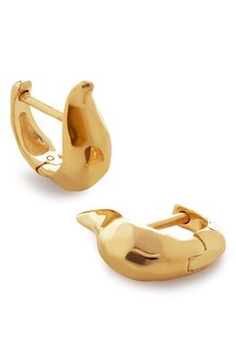 Monica Vinader Deia Lyre Huggie Earrings in 18Ct Gold Vermeil/Ss
