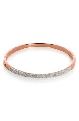 Monica Vinader Essential Pave Diamond Bangle Bracelet in Rose Gold