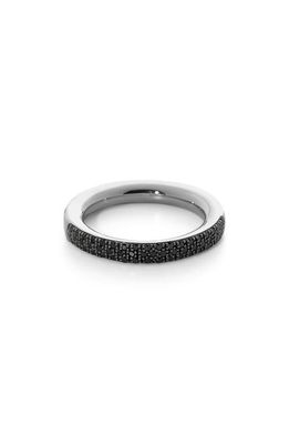 Monica Vinader Fiji PavÃ© Black Diamond Ring in Sterling Silver