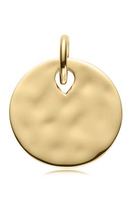 Monica Vinader Hammered Pendant Charm in Yellow Gold