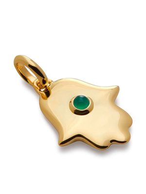 Monica Vinader Hamsa Hand onyx pendant charm - Gold