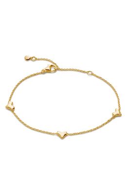 Monica Vinader Heart Station Bracelet in 18K Gold Vermeil